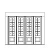 8-lite over 1-panel French double door with sidelites
Unit Dimension 101" x 85-5/8"
Door Dimension 24" x 83"
Panel - none
Glazing - IG, SDL